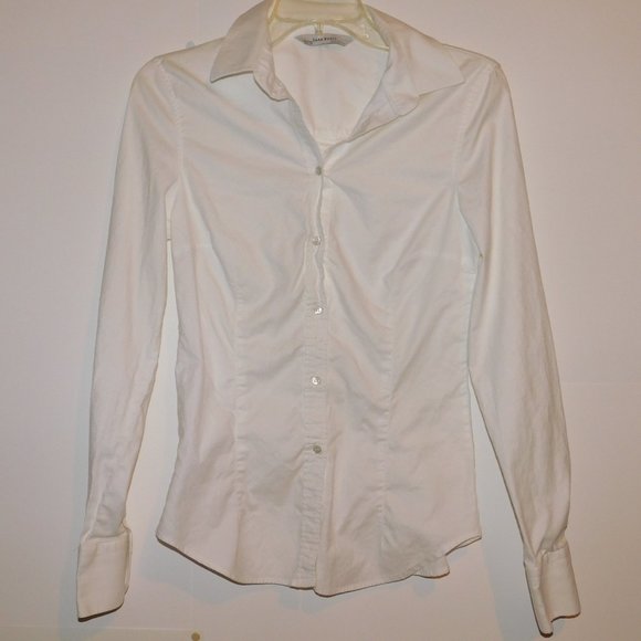 Zara Tops Zara Basic White Button Down Shirt Collar Cuffs Poshmark